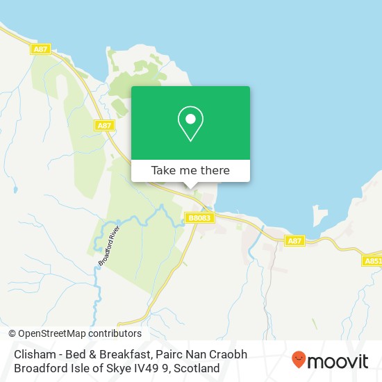 Clisham - Bed & Breakfast, Pairc Nan Craobh Broadford Isle of Skye IV49 9 map