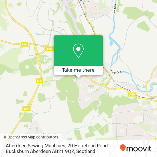 Aberdeen Sewing Machines, 20 Hopetoun Road Bucksburn Aberdeen AB21 9QZ map