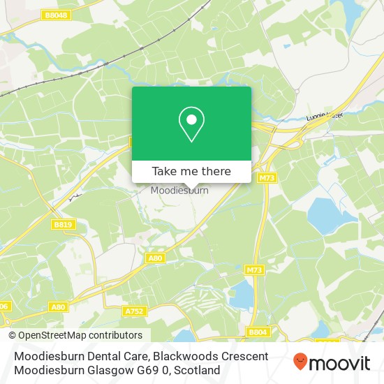 Moodiesburn Dental Care, Blackwoods Crescent Moodiesburn Glasgow G69 0 map