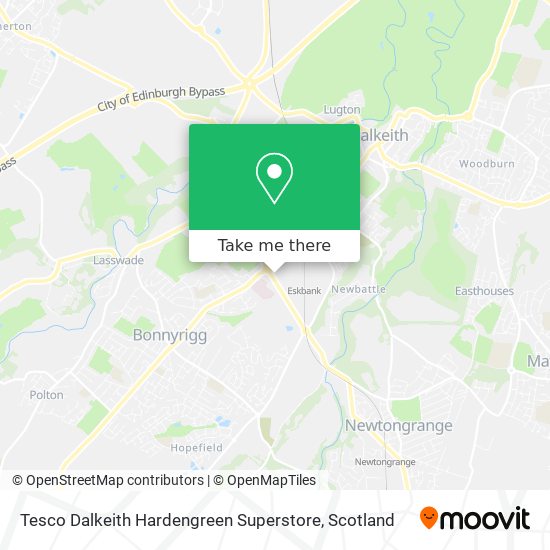 Tesco Dalkeith Hardengreen Superstore map
