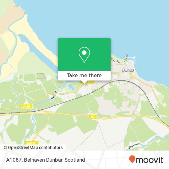 A1087, Belhaven Dunbar map