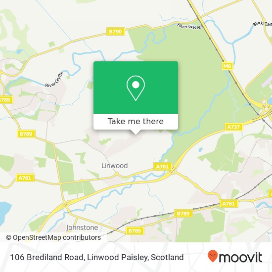 106 Brediland Road, Linwood Paisley map