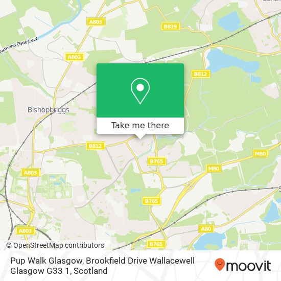 Pup Walk Glasgow, Brookfield Drive Wallacewell Glasgow G33 1 map