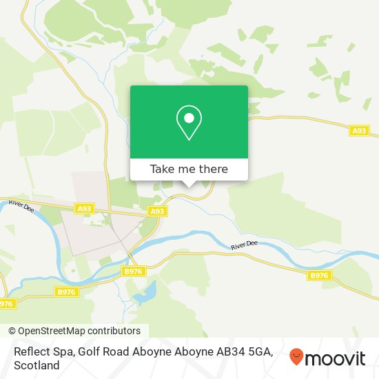Reflect Spa, Golf Road Aboyne Aboyne AB34 5GA map