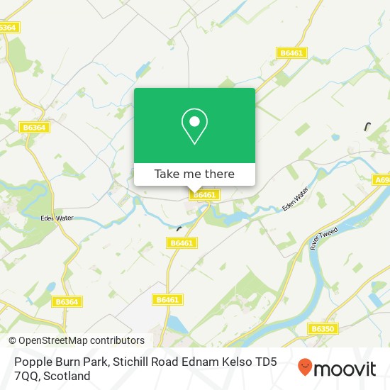 Popple Burn Park, Stichill Road Ednam Kelso TD5 7QQ map