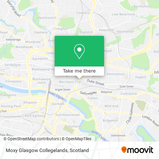 Moxy Glasgow Collegelands map