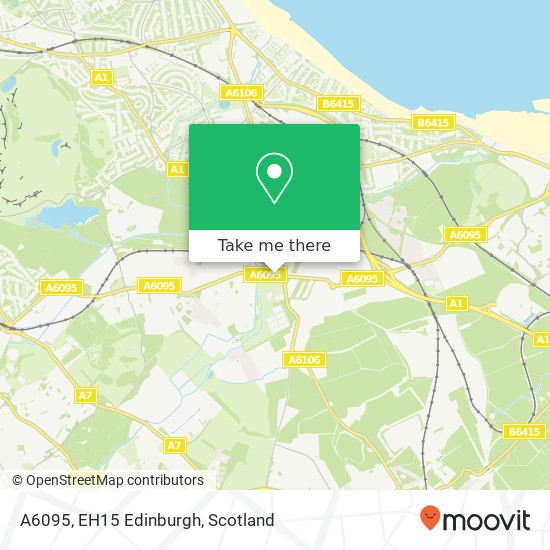 A6095, EH15 Edinburgh map