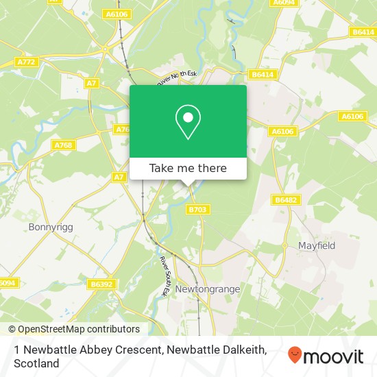 1 Newbattle Abbey Crescent, Newbattle Dalkeith map