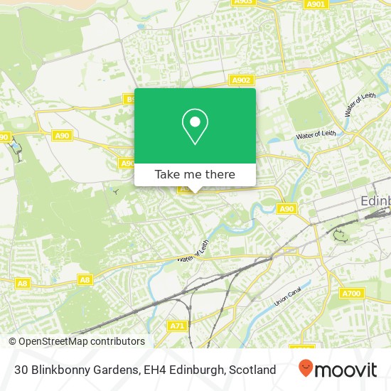 30 Blinkbonny Gardens, EH4 Edinburgh map