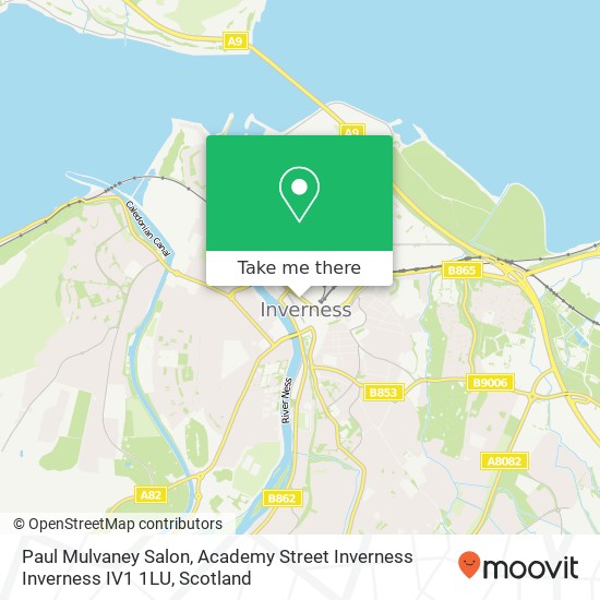 Paul Mulvaney Salon, Academy Street Inverness Inverness IV1 1LU map