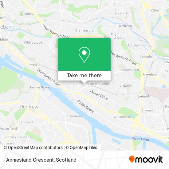 Anniesland Crescent map