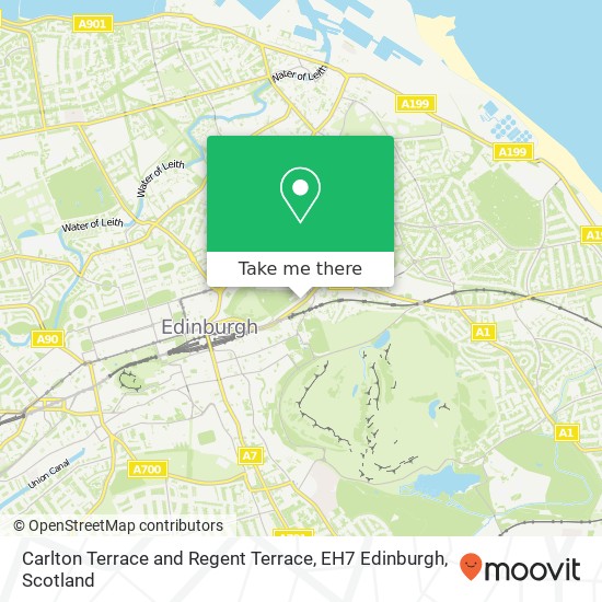 Carlton Terrace and Regent Terrace, EH7 Edinburgh map