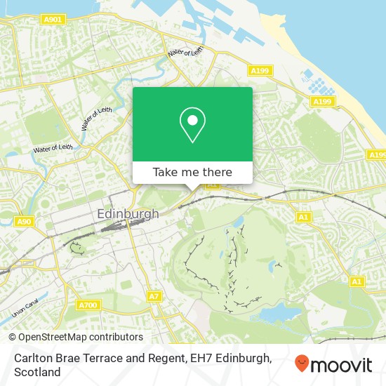 Carlton Brae Terrace and Regent, EH7 Edinburgh map