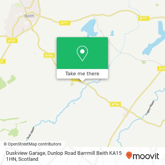 Duskview Garage, Dunlop Road Barrmill Beith KA15 1HN map