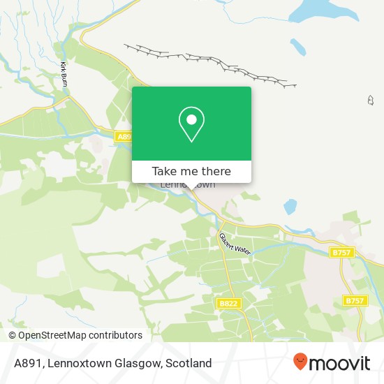 A891, Lennoxtown Glasgow map