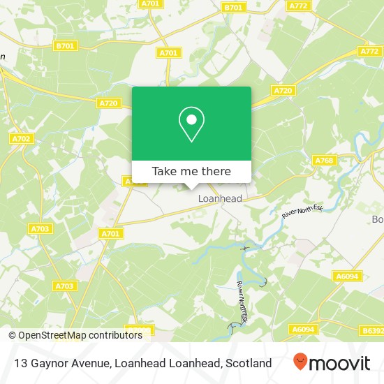 13 Gaynor Avenue, Loanhead Loanhead map