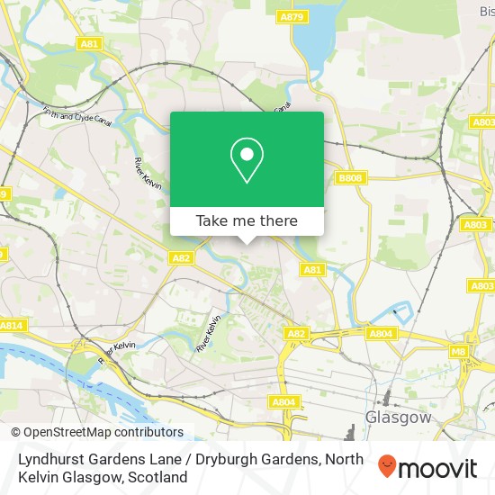 Lyndhurst Gardens Lane / Dryburgh Gardens, North Kelvin Glasgow map