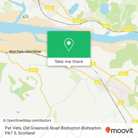 Pet Vets, Old Greenock Road Bishopton Bishopton PA7 5 map