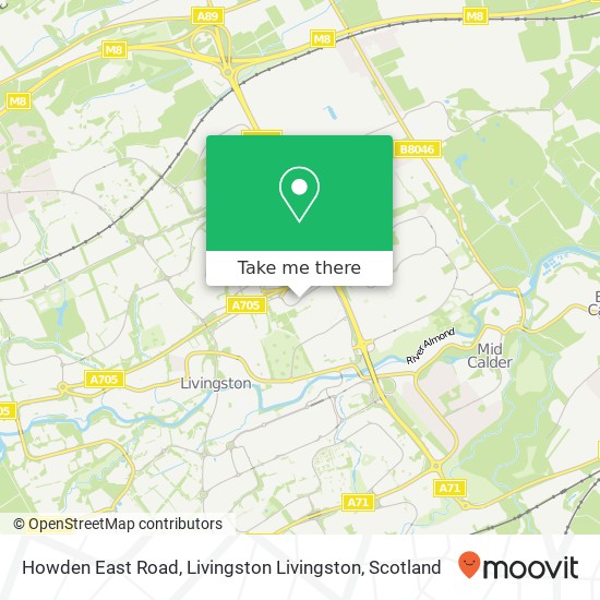 Howden East Road, Livingston Livingston map