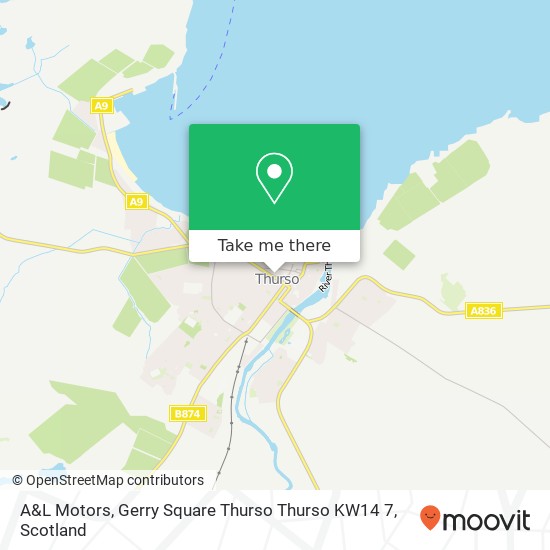 A&L Motors, Gerry Square Thurso Thurso KW14 7 map