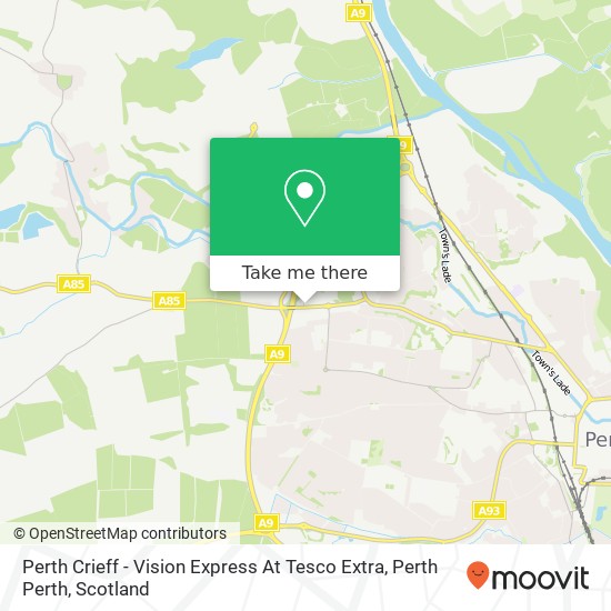 Perth Crieff - Vision Express At Tesco Extra, Perth Perth map