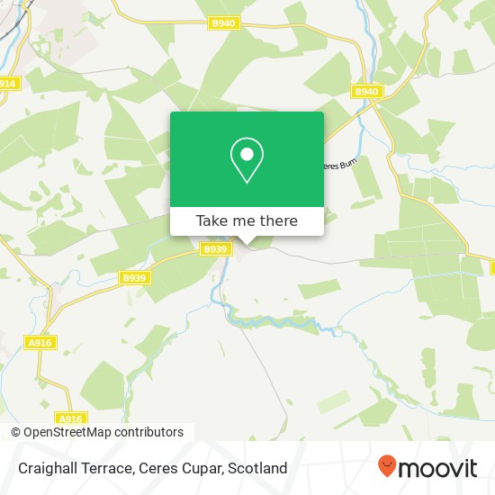 Craighall Terrace, Ceres Cupar map
