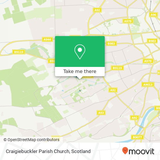 Craigiebuckler Parish Church map