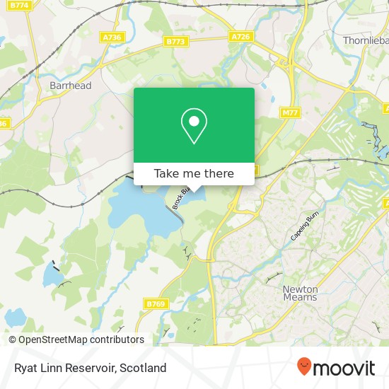 Ryat Linn Reservoir map