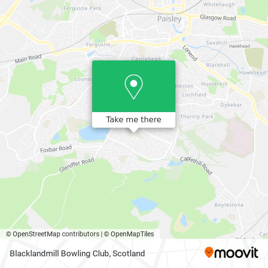 Blacklandmill Bowling Club map