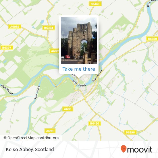 Kelso Abbey map