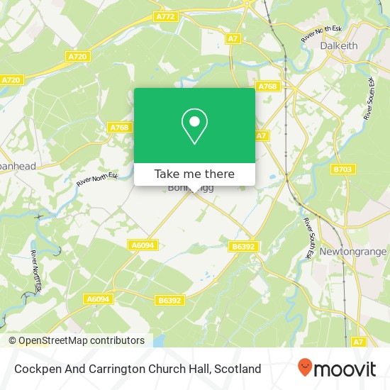 Cockpen And Carrington Church Hall map