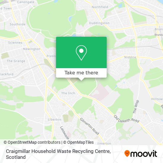 Craigmillar Household Waste Recycling Centre map