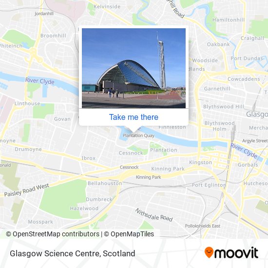 Glasgow Science Centre map
