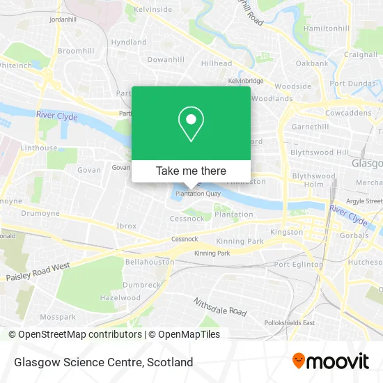 Glasgow Science Centre map