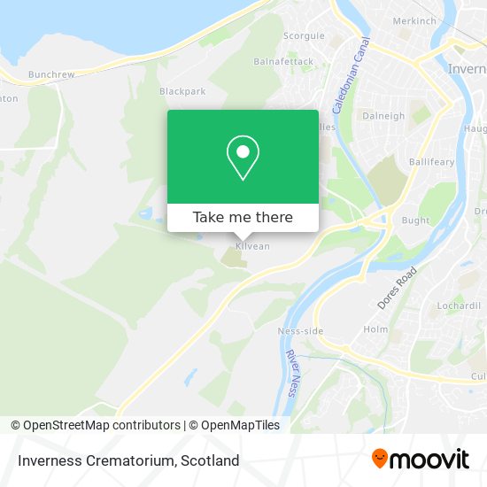 Inverness Crematorium map