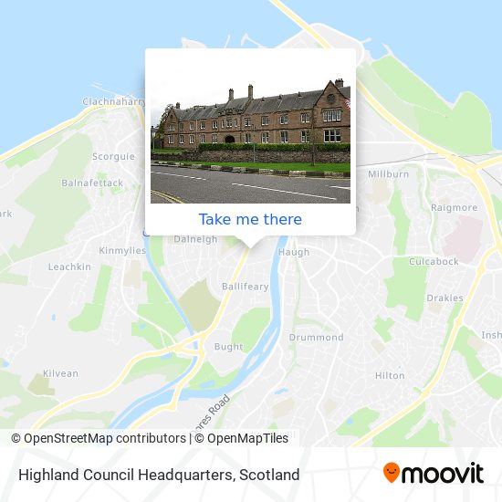 Highland Council Headquarters map