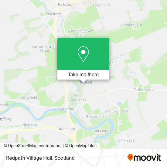 Redpath Village Hall map