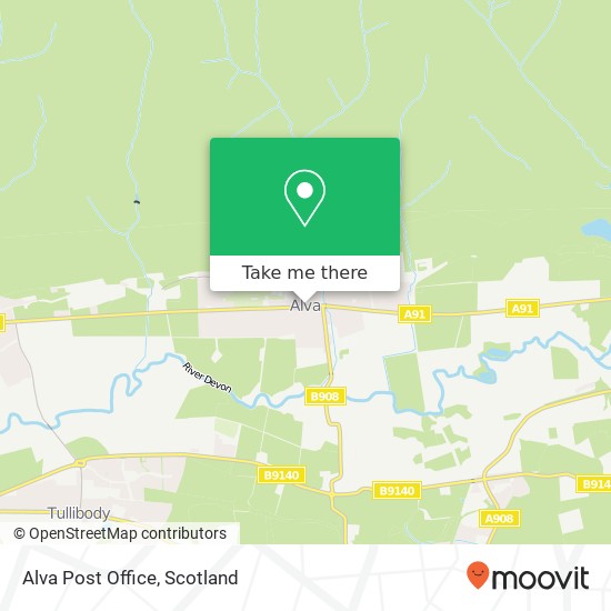Alva Post Office map