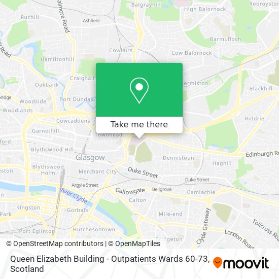 Queen Elizabeth Building - Outpatients Wards 60-73 map