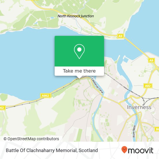Battle Of Clachnaharry Memorial map