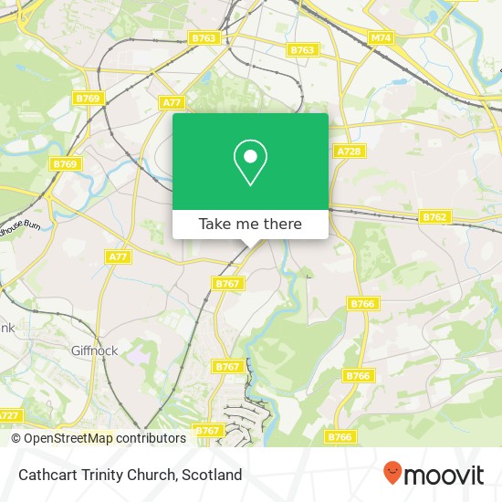 Cathcart Trinity Church map