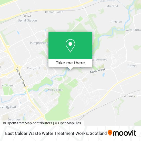 East Calder Waste Water Treatment Works map