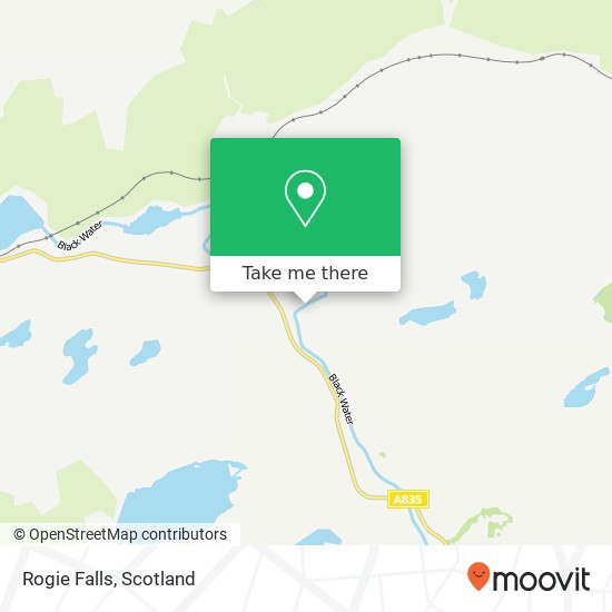 Rogie Falls map