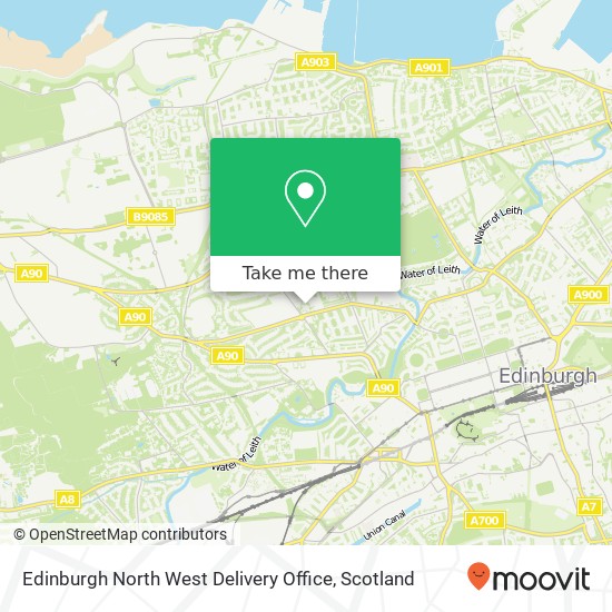 Edinburgh North West Delivery Office map