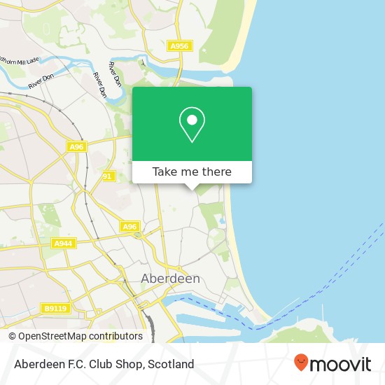Aberdeen F.C. Club Shop map