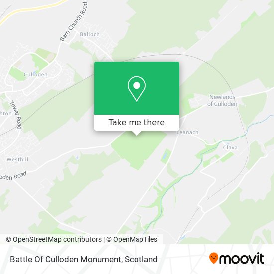 Battle Of Culloden Monument map