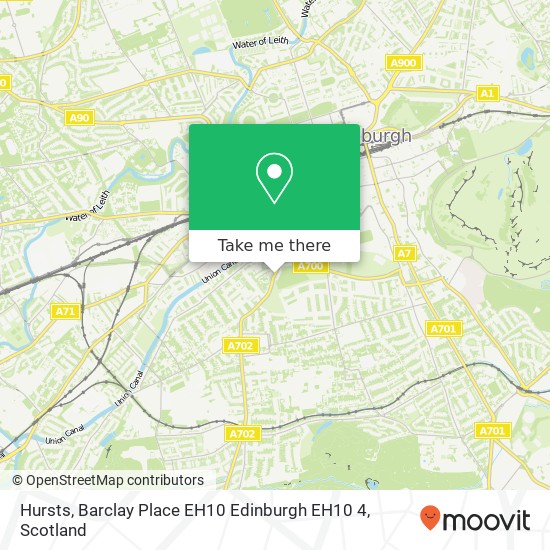 Hursts, Barclay Place EH10 Edinburgh EH10 4 map