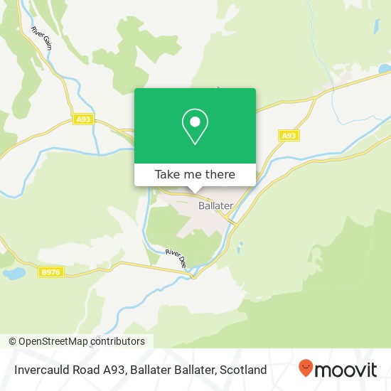 Invercauld Road A93, Ballater Ballater map