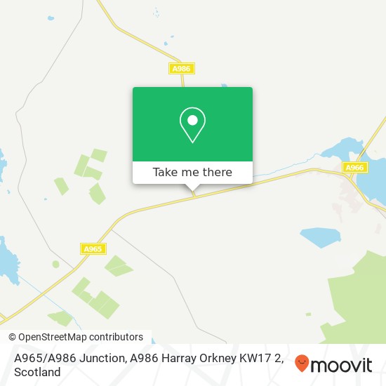A965 / A986 Junction, A986 Harray Orkney KW17 2 map