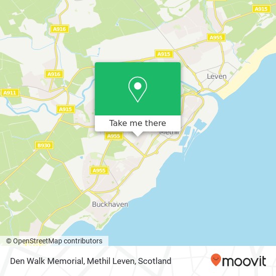 Den Walk Memorial, Methil Leven map